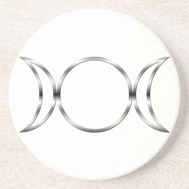 Falln Pagan Triple Goddess Symbol Coaster (Front)