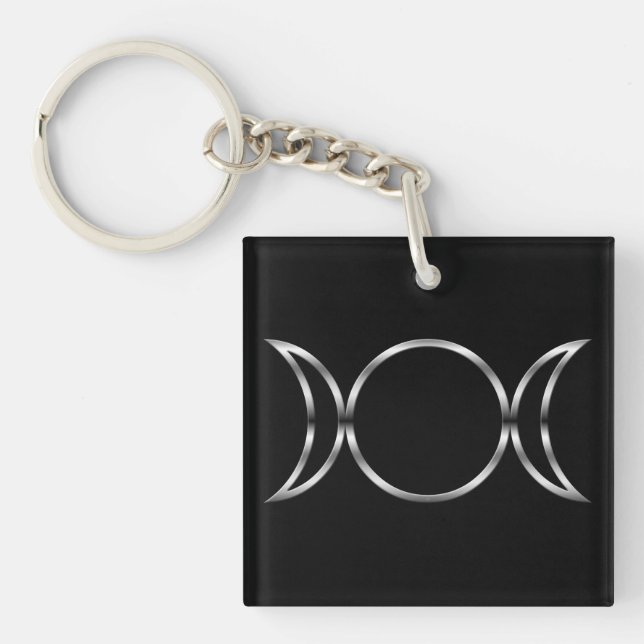 Falln Pagan Triple Goddess Symbol Key Ring (Front)