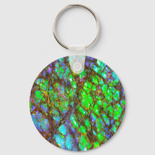 Falln Peacock Ammolite Key Ring