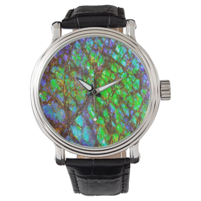 Falln Peacock Ammolite Watch (Front)