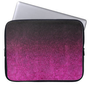 Falln Pink & Black Glitter Gradient Laptop Sleeve