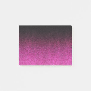 Falln Pink & Black Glitter Gradient Post-it Notes