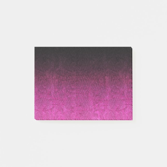 Falln Pink & Black Glitter Gradient Post-it Notes (Front)