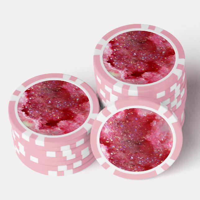 Falln Pink Faerie Crystals Poker Chips (Stack)