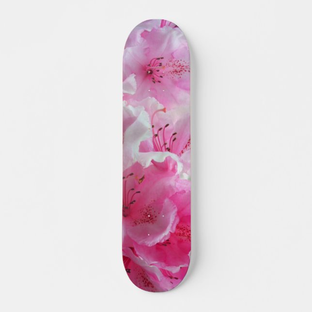 Falln Pink Floral Blossoms Skateboard (Front)