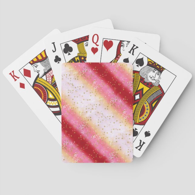 Falln Pink Sakura Sunrise Playing Cards (Back)