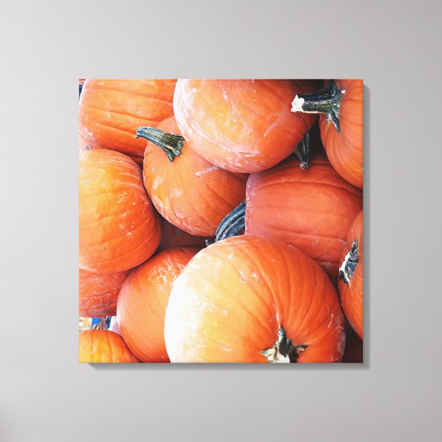 Falln Pumpkin Pile Canvas Print (Front)