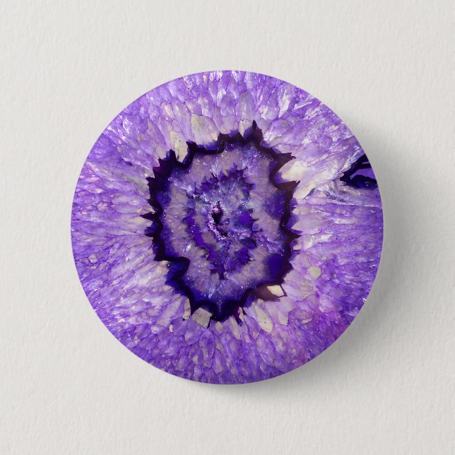 Falln Purple Agate Geode 6 Cm Round Badge (Front)