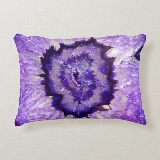 Falln Purple Agate Geode Decorative Cushion (Front)