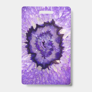 Falln Purple Agate Geode ID Badge