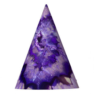 Falln Purple Agate Geode Party Hat