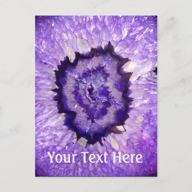 Falln Purple Agate Geode Postcard (Front)