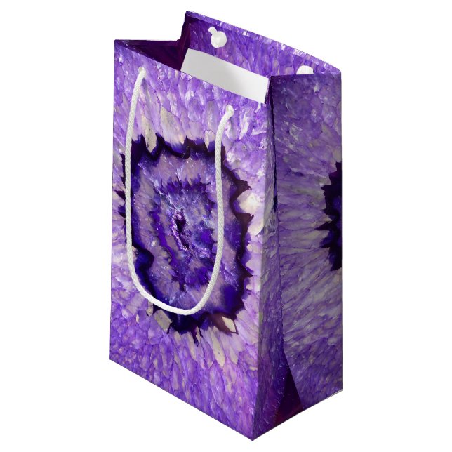 Falln Purple Agate Geode Small Gift Bag (Front Angled)
