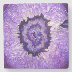 Falln Purple Agate Geode Stone Coaster