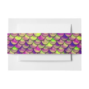 Falln Purple and Green Scales Invitation Belly Band