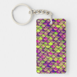 Falln Purple and Green Scales Key Ring