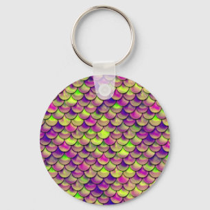 Falln Purple and Green Scales Key Ring