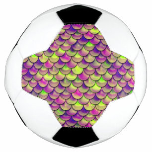 Falln Purple and Green Scales Soccer Ball