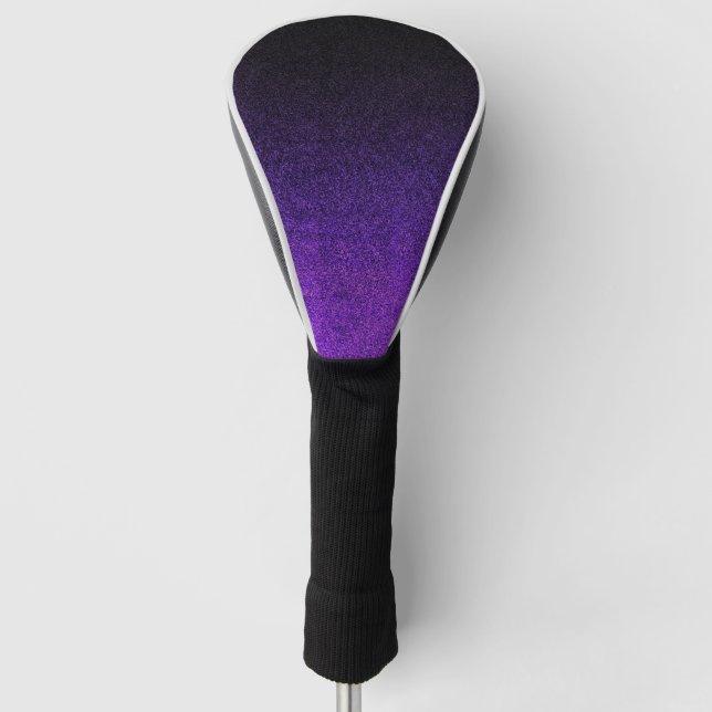 Falln Purple & Black Glitter Gradient Golf Head Cover (Front)