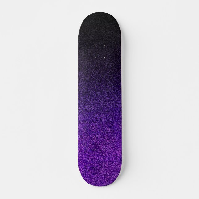 Falln Purple & Black Glitter Gradient Skateboard (Front)