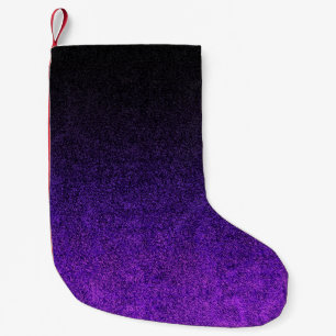 Falln Purple & Black Glitter Gradient Small Christmas Stocking