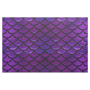 Falln Purple & Blue Mermaid Scales Fabric