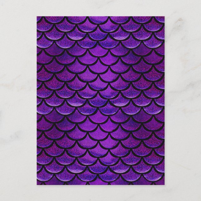 Falln Purple & Blue Mermaid Scales Postcard (Front)