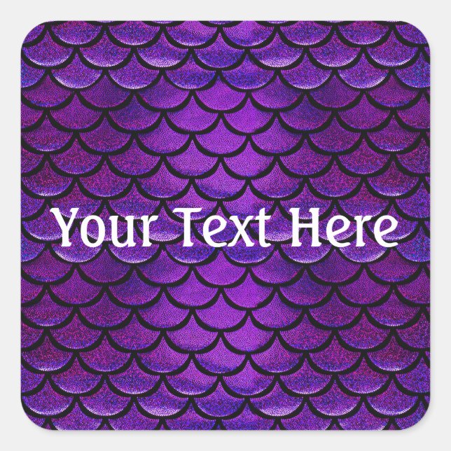 Falln Purple & Blue Mermaid Scales Square Sticker (Front)