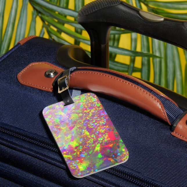 Falln Rainbow Brazilian Opal Luggage Tag (Front Insitu 1)