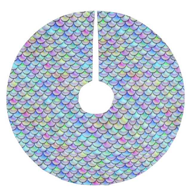 Falln Rainbow Bubble Mermaid Scales Brushed Polyester Tree Skirt (Front)