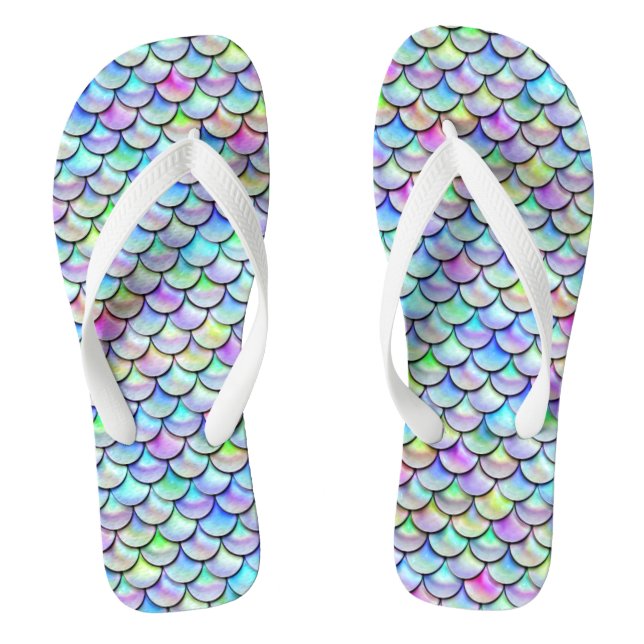 Falln Rainbow Bubble Mermaid Scales Jandals (Footbed)