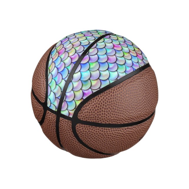 Falln Rainbow Bubble Mermaid Scales Mini Basketball (Angled)