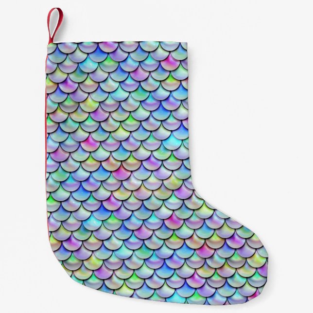 Falln Rainbow Bubble Mermaid Scales Small Christmas Stocking (Front)