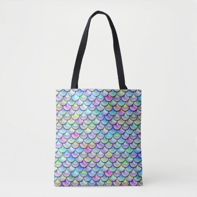 Falln Rainbow Bubble Mermaid Scales Tote Bag (Front)