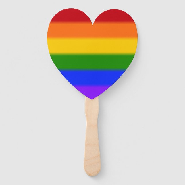 Falln Rainbow Gay Pride Flag Hand Fan (Front)