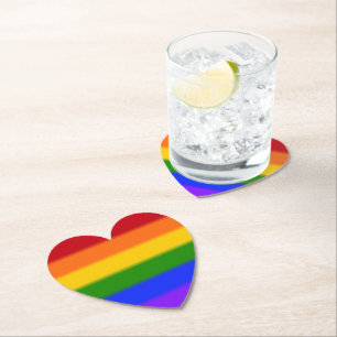 Falln Rainbow Gay Pride Flag Paper Coaster