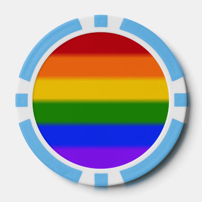 Falln Rainbow Gay Pride Flag Poker Chips (Front)