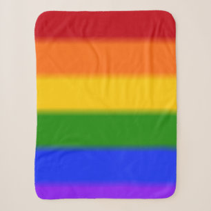 Falln Rainbow Gay Pride Flag Sherpa Blanket