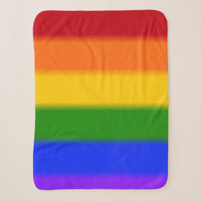 Falln Rainbow Gay Pride Flag Sherpa Blanket (Front)