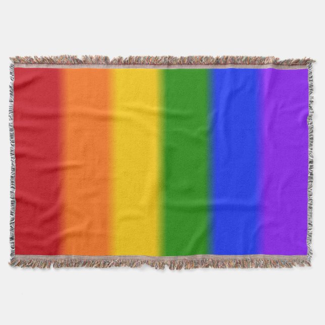 Falln Rainbow Gay Pride Flag Throw Blanket (Front)