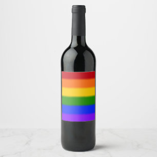 Falln Rainbow Gay Pride Flag Wine Label