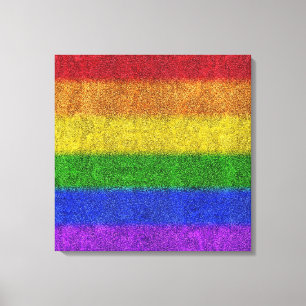 Falln Rainbow Glitter Gradient Canvas Print