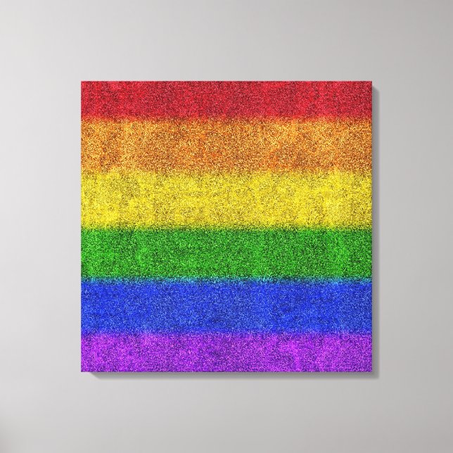 Falln Rainbow Glitter Gradient Canvas Print (Front)