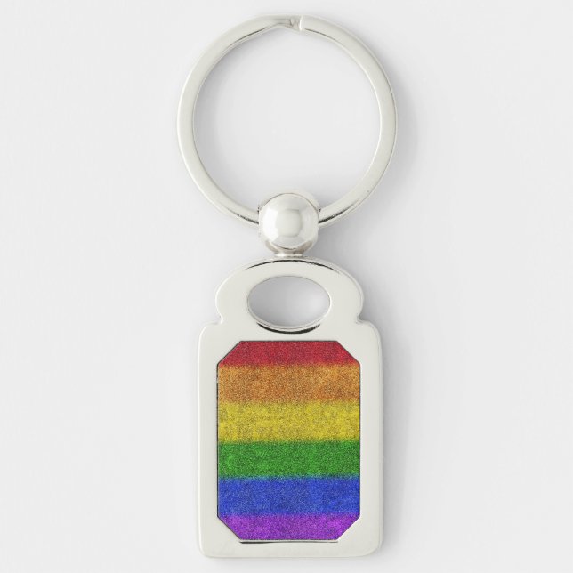 Falln Rainbow Glitter Gradient Key Ring (Front)