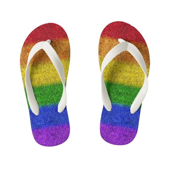 Falln Rainbow Glitter Gradient Kid's Jandals (Footbed)
