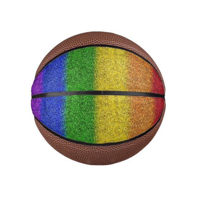 Falln Rainbow Glitter Gradient Mini Basketball (Front)