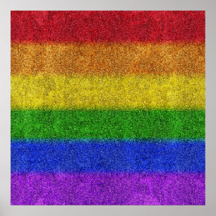 Falln Rainbow Glitter Gradient Poster