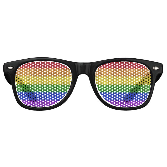 Falln Rainbow Glitter Gradient Retro Sunglasses (Front)