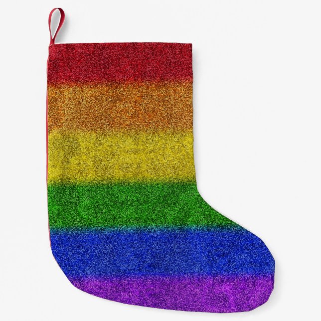 Falln Rainbow Glitter Gradient Small Christmas Stocking (Front)