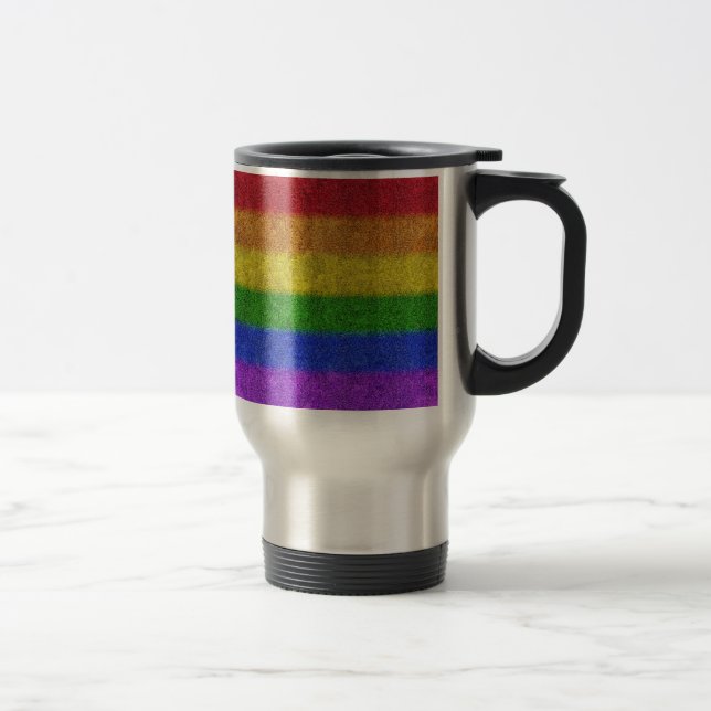 Falln Rainbow Glitter Gradient Travel Mug (Right)